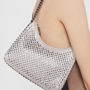 STELLA MCCARTNEY Falabella Crystal Hotfix Zippered Mesh Shoulder RETAIL 1,395